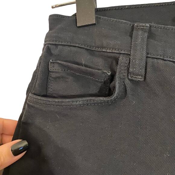 L'AGENCE Black Straight Fringe Raw Edge Trim Ankle Denim Jeans Women Sz 23 - Picture 9 of 9